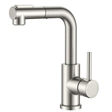 Modern Bar Sink Faucet Brushed Nickel, Stainless Steel Single Handle Small Ki...