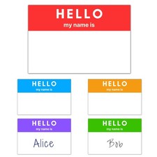 250 Name Tag Stickers - 3 x 2 Labels in 5 Colors for Events and Parties