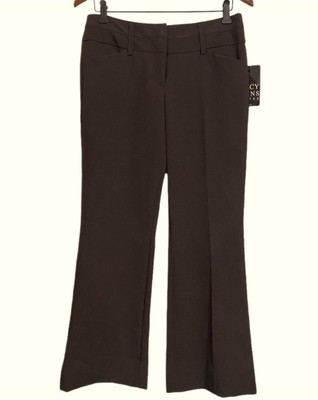 NWT Tracy Evans Limited Brown Wide Leg Stretch Pants Women s 7 Flare Bootcut