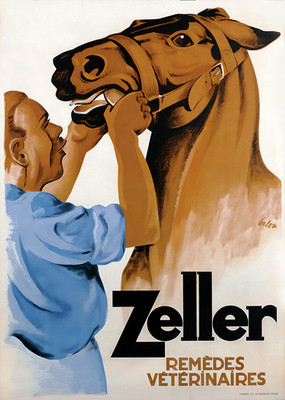 Zeller Remèdes Vétérinaires Vintage Poster c1930s - 24x32   