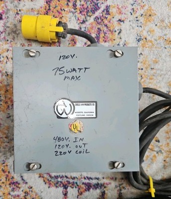 Transformer 480V Primary to 120V Secondary. .15KVA