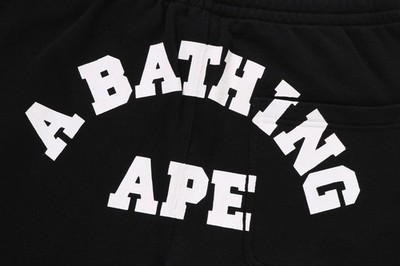 A BATHING APE Men's COLLEGE OVERSIZED FIT WIDE LEG SWEAT PANTS