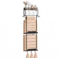Towel Racks for Bathroom 39.9 Inch Wall Mounted Towel Rack with Shelf, Bathro...