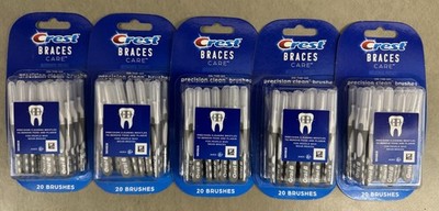 5 Pack Crest Braces Care Precision Clean Brushes 20 Ct Each Ages 6+