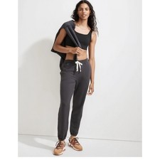 Madewell MWL SuperbrushedJogger Sweatpants Charcoal XXS Pockets Drawstring
