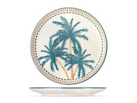 H&h 12 Flache Teller Haiti Steinzeug Dekor Cm. 26