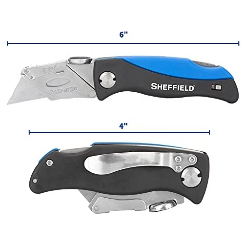 Cuchillo utilitario Sheffield 12119 Ultimate Lock Back, cuchillo cortador de caja, alfombra Foto 2 de 4