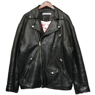 ACNE STUDIOS STUDIOS 2024SS DISTRESSED LEATHER JACKET Double riders