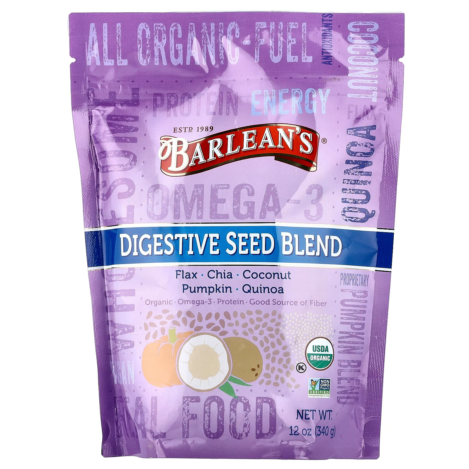 Barlean s Organic Digestive Blend 12 oz 340 g Gluten-Free, Kosher, Organic