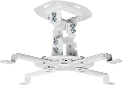 White Universal Adjustable Ceiling Projector Theater Mount Extending Arms Bracke