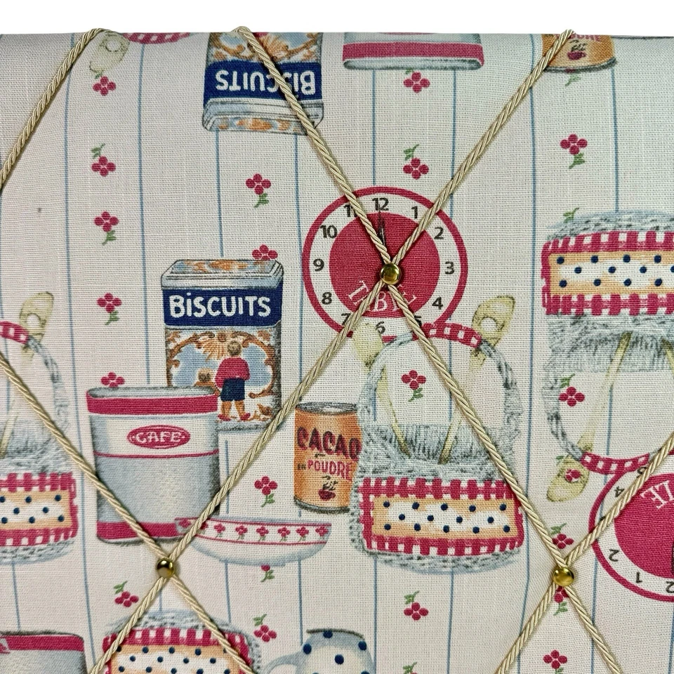 Vintage Hand Made Fabric Notice Board In Vintage Fabric Cottagecore - Image 2 of 4