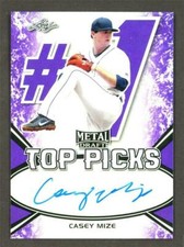 CASEY MIZE 2018 LEAF METAL #TP-CMI TOP PICKS PURPLE AUTO AUTOGRAPH #'ed /25
