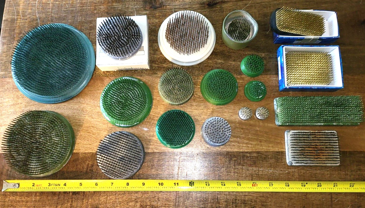 19 Vintage/Newer Metal Flower Frogs Spike Pin Floral - Kotobuki, Mexico,  Voque