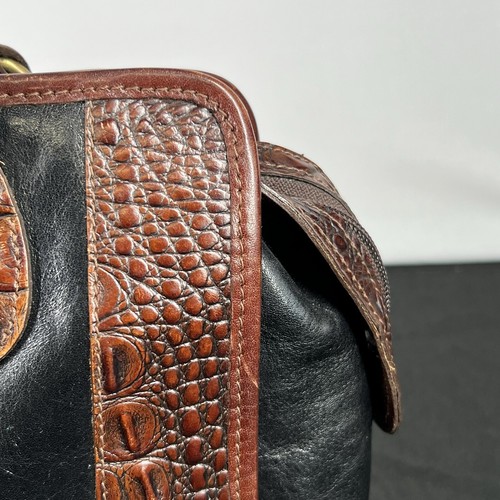 Sac à main femme Brahmin sac à main cuir alligator marron noir bandoulière - Photo 5/22