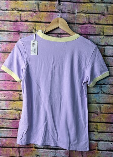 Wrangler Ringer T Shirt tee with logo in pastel Violet Size Small With Tags - Picture 5 of 5