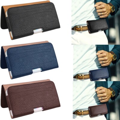 For Apple iPhone 15+/Pro/Pro Max Leather Pouch Case Belt Clip Loop Holster Cover