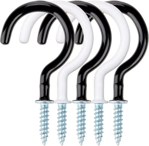 PACK GANCHOS Taza TORNILLAR Recubierto de Plástico HOMBROS Taza Cocina Clavija de Techo 2 PULGADAS - Imagen 3 de 4
