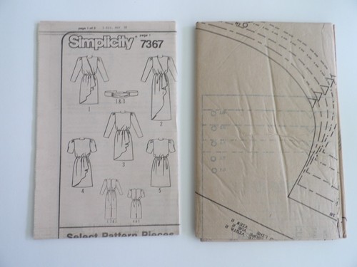 Simplicity 7367 Dress 2 Lengths With or Without Drape Cummerbund Size 10 -18 - Picture 2 of 3