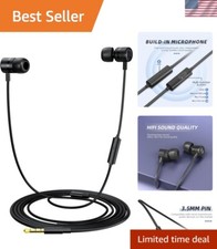 Premium Metallic Wired Earbuds with 10mm Drivers  Built-in Mic - HD Bass Audio