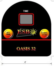 ESB Oasis 32 Timer Overlay Decal Sticker 2 Button Timer Tanning Bed Focus