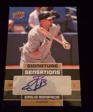 EMILIO BONIFACIO 2010 UPPER DECK Autographed Signed AUTO Baseball Card SS-EB