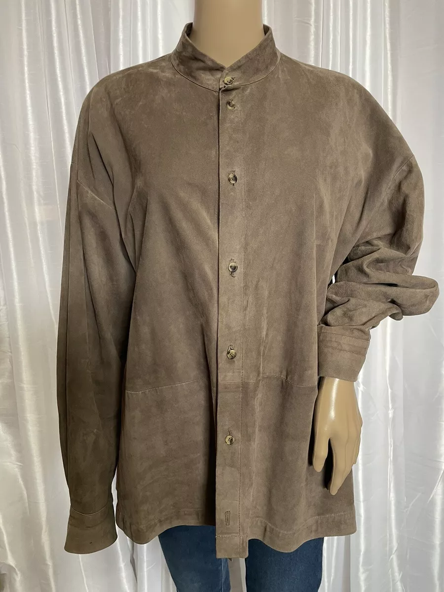 ESKANDAR suede leather shirt