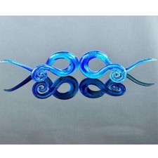 2pc Ear Tunnel Spiral Hand Made Glaze Taper Ear Plugs Expander Stretcher Earring