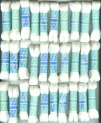 1- Lot of 30 PAIR OF 54 INCH WHITE SHOELACE,  NEW, MADE IN U.S. A.   GREAT BUY!