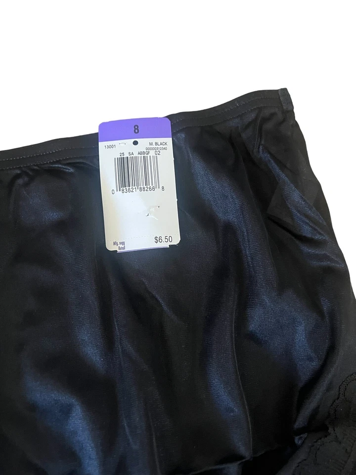 Calcinha Vanity Fair renda poliéster vintage 13001 renda preta nova com etiquetas tamanho 8 - Imagem 3 de 4