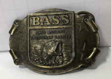 Bass Anglers Sportsman Society- Brass Belt Buckle - Great Chicago Buckle Company