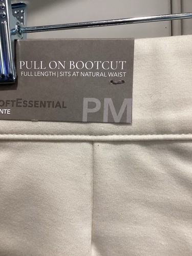 Soft Surroundings Essential Cream Pants Pull On Boot Cut SZ PM New RTL $89 - Picture 9 of 11