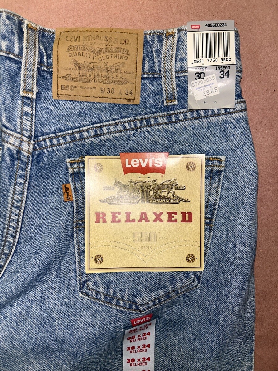 S*U様 W34 L30 90s Levis DEADSTOCK 550-415 Vintage 1990's Levis 550 Jeans, Mens Relaxed Fit, Deadstock