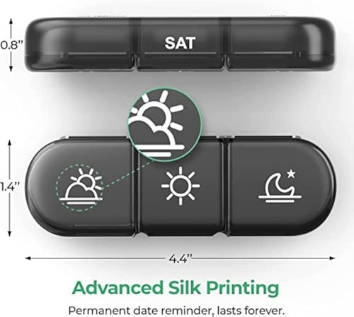7 Day Weekly Pill Box Organiser Medicine Tablet Storage Dispenser Case Box AM PM - Picture 4 of 19