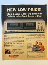 Vintage 1983 Radio Shack Dual Cassette Deck Advertisement Print Ad