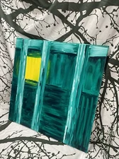 City Window View Painting On Canvas 24x24 in Abstract Art