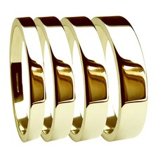 9ct Jaune Or Profil Plat Mariage Anneaux X Lourd Bande 375 GB Hm 3 4 5 6 8mm