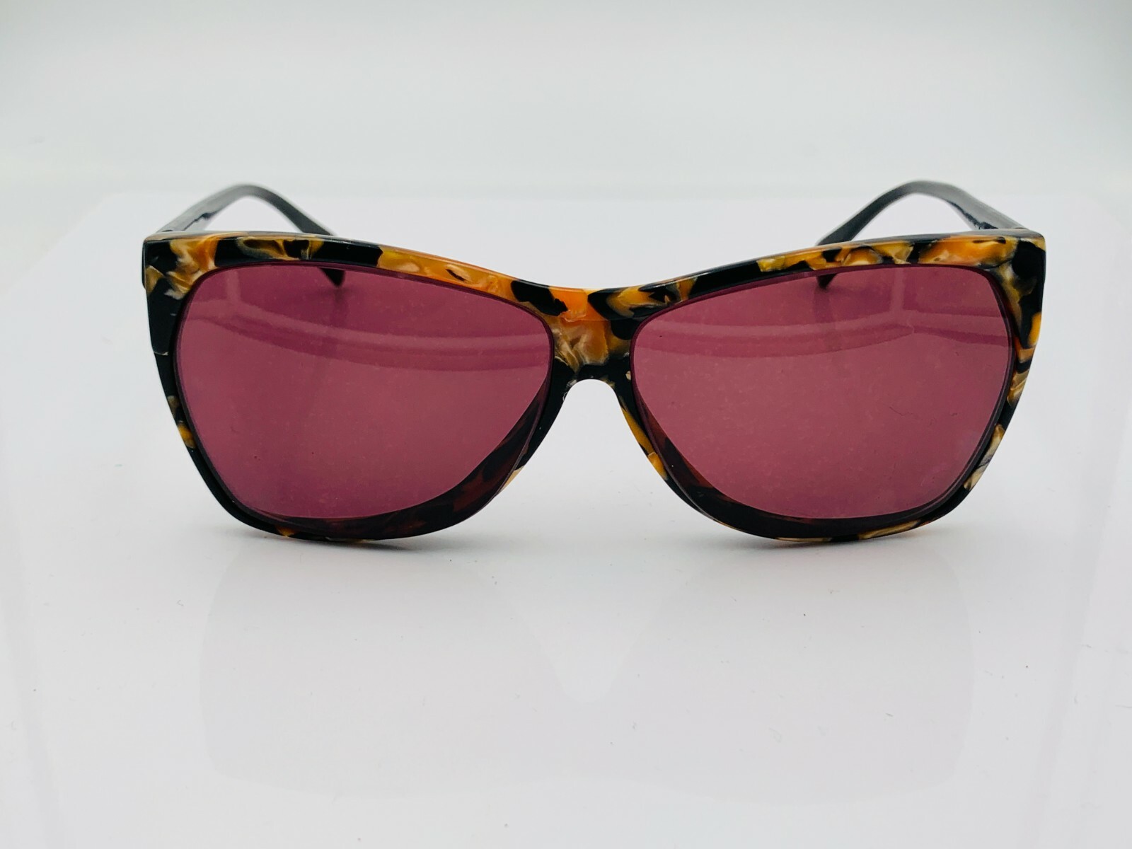 Vintage Black Brown Marble Oversized Oval Sunglasses FRAMES ONLY France