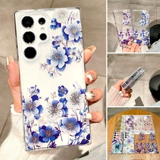 For Samsung Galaxy S25 Edge|Ultra|+ A26 A36 A56 Flower Print Transparent Case 