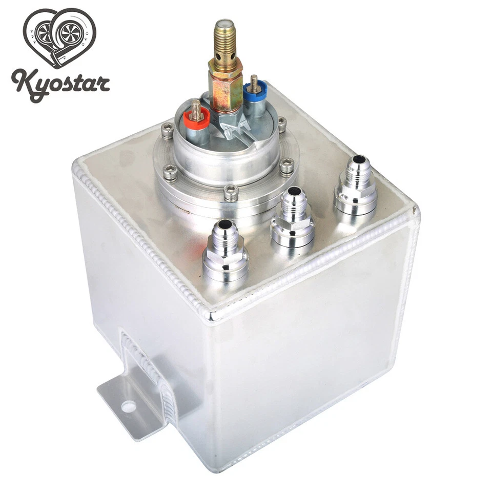 2L Aluminum Swirl Fuel Surge Pot Tank AN6 Fittings With 044 External Fuel Pump - image 4 of 4