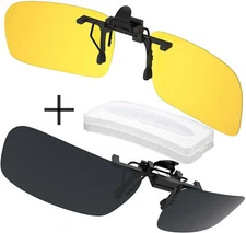 2pc Polarized Sunglasses Eyeglasses Fit Over Glasses Over the Top Glasses +Case♓