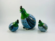 Set of 3 El Palomar Mexican Pottery Ken Edwards Tonala Quail Birds Figurines