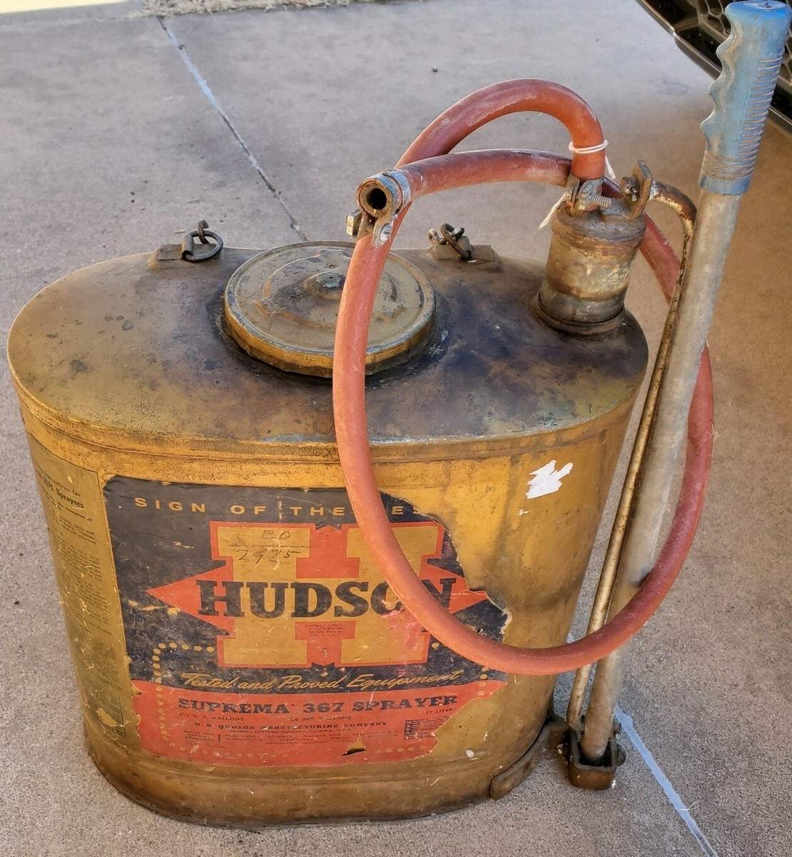 Vintage Hudson Suprema 367 Sprayer Bronze Color Bak pak Style 5