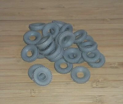 Trade Pack 25 Dinky Supertoy Grey Square Tyres 20mm O/D Reproduction Racing Car