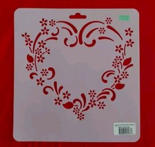 FLORAL HEART 9" Square StenSource MYLAR PAINT STENCIL NEW 1992 STS 723