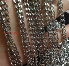 5 Meter 5mm Silver stainless steel Curb Link Chain Jewelry Findings Marking DIY