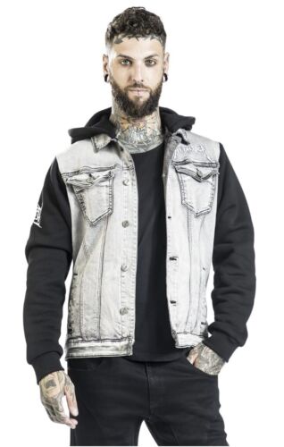 Metallica Jacket Thrash Metal Band Denim Men's Gray Jean Jacket Hoodie - Picture 8 of 8