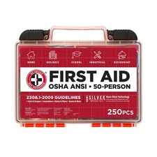 Be Smart Get Prepared First Aid Kit, 250 Piece. Exceeds OSHA ANSI Standards f...