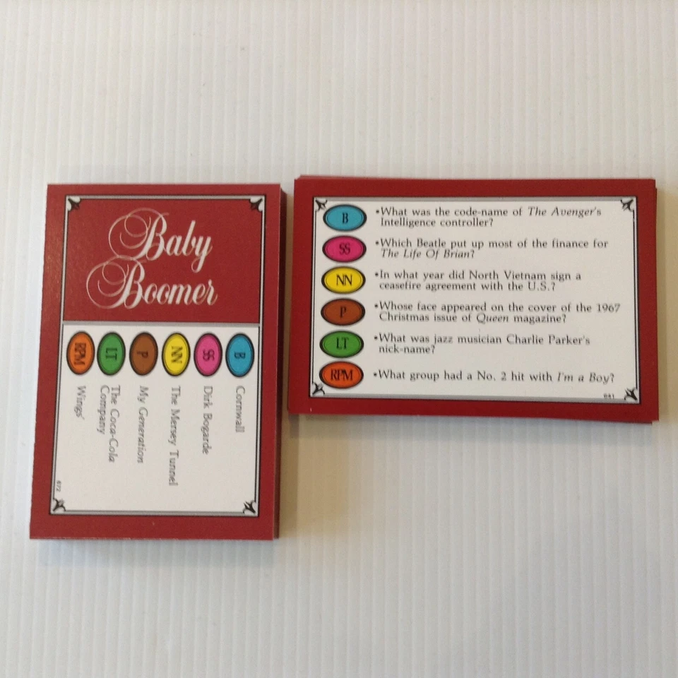 Trivial Pursuit Baby Boomer Edition 50 Cards (300 questions) Spares - Free P&P - Image 1 of 1