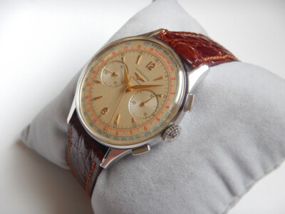 Ø 38 Rare Chrono Longines 30CH Original Stahl 1956 Flyback Großartige State Gen