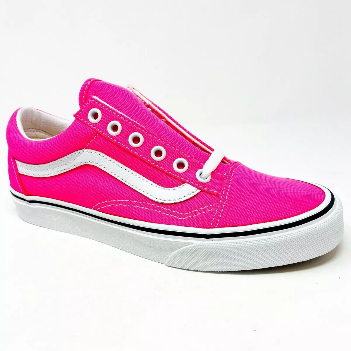 Vans Old Skool Neon Knockout Pink True White Womens Size 5.5